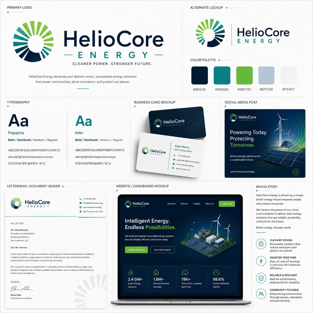 HelioCore Energy brand board