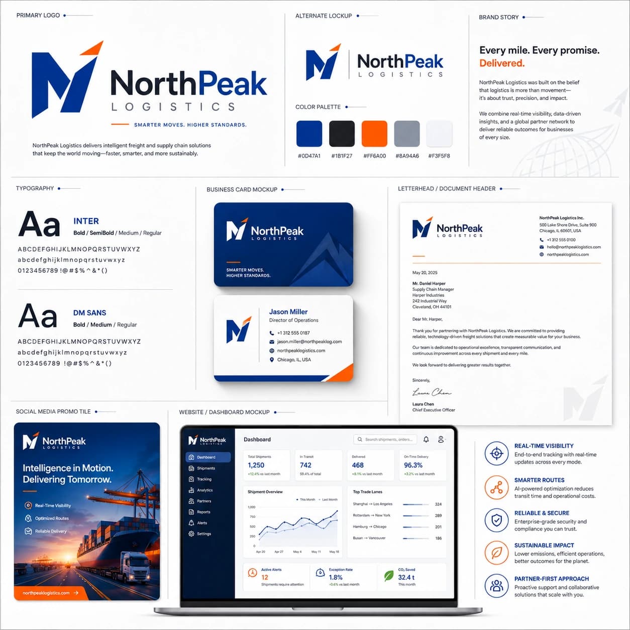 NorthPeak Logistics brand board